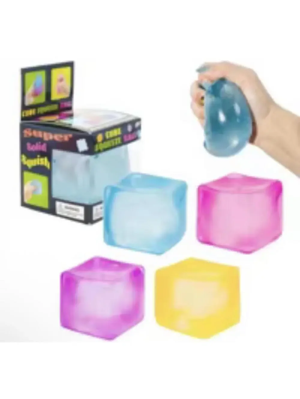 Super Solid Squish Cube Squeeze Ball Sensory Toy Pink 3+ Years